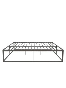 Metal Bed; Platform Bed Frame; Box Spring; Strong Metal Structure; Easy Assembly; Full Size; GREY - 灰色 - 查看 5