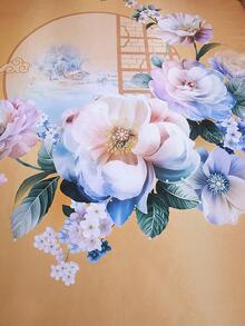 3pcs/set Floral Print Ruffle Trim Bed Skirt Set Without Filler, Modern Fabric Bed Sheet Set For Home - Multicolor - View 5