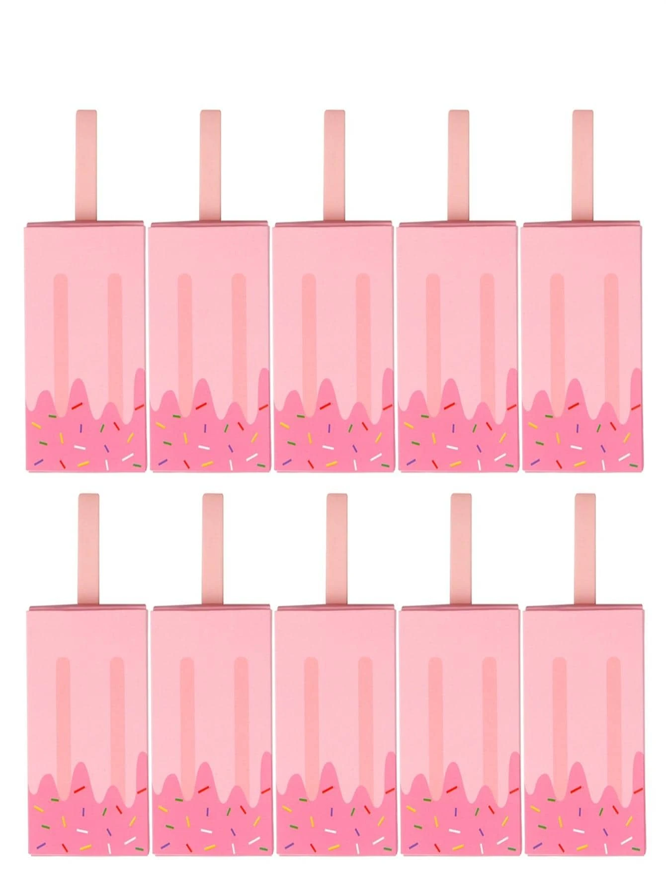 10入組冰棒設計禮品包裝袋現代紙質派對用品禮品袋 - 粉色 - 查看 1