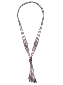 Trang trí hạt thời trang Vòng cổ Y Lariat cho phụ nữ để trang trí hàng ngày - Màu tím - Xem 1