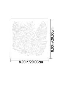 1pc Tropical Leaf Design Drawing Template - White - View 6
