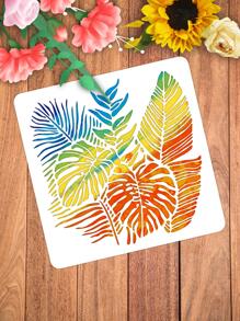 1pc Tropical Leaf Design Drawing Template - White - View 3