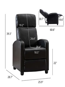 Electric Recliner for the Elderly with Massage Therapy and Heat, Simple Pushback, Power Chair& Small Sofa Suitable for Living Room & Bed Room - màu đen - Xem 11