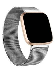 Stainless Steel Magnetic Watchband Compatible With Fitbit Watch Versa 2 - Silver - View 1