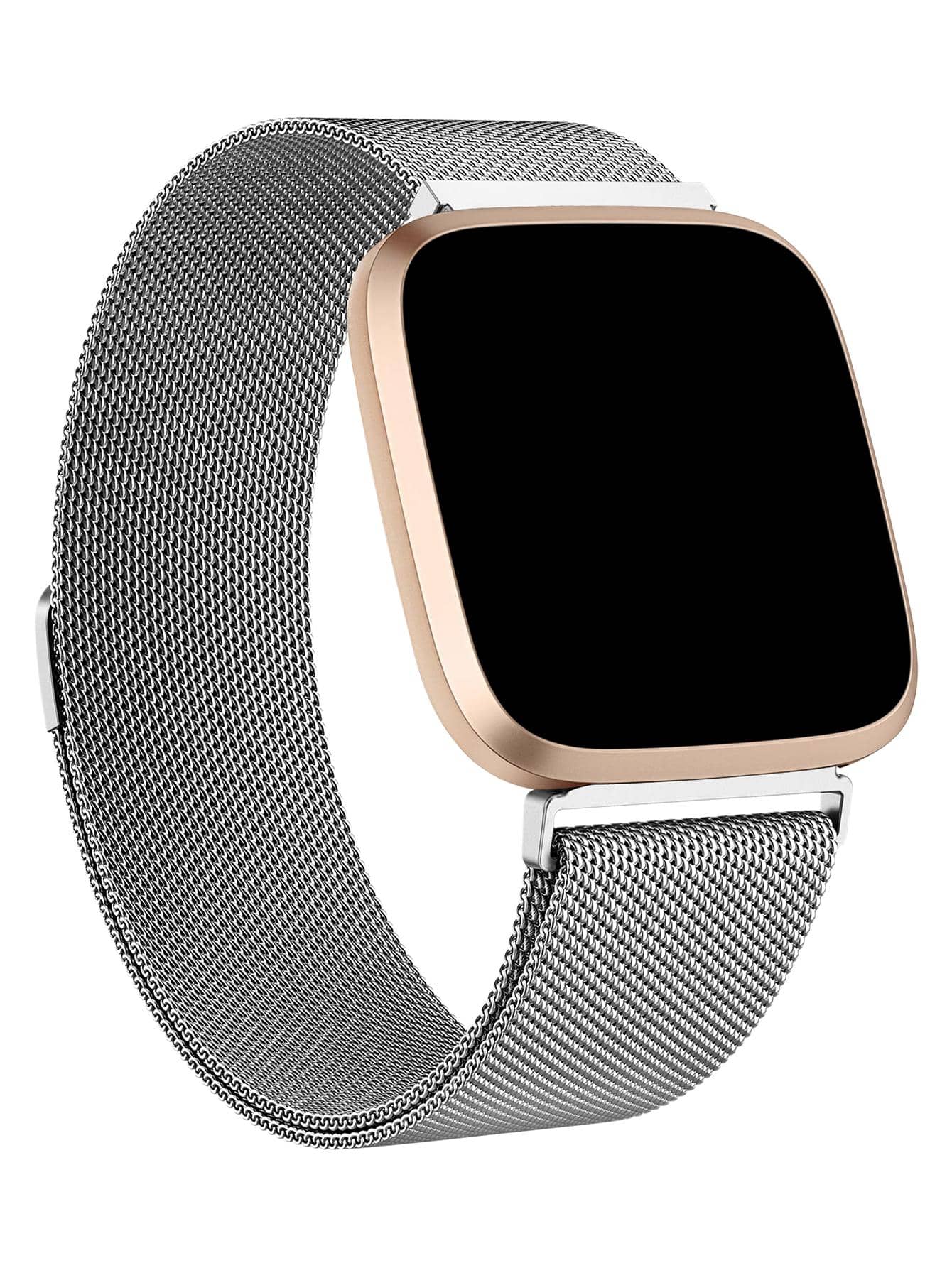 Stainless Steel Magnetic Watchband Compatible With Fitbit Watch Versa 2 - Silver - View 1