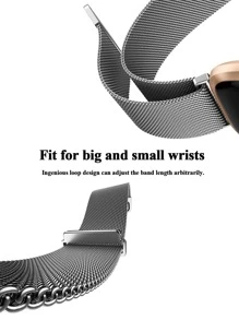 Stainless Steel Magnetic Watchband Compatible With Fitbit Watch Versa 2 - Silver - View 4