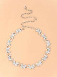 可爱 1 件女士蝴蝶派对装饰腰链可调节腰带适合户外派对，送给朋友的精美圣诞礼物万圣节紧身胸衣 - 銀色 - 查看 3