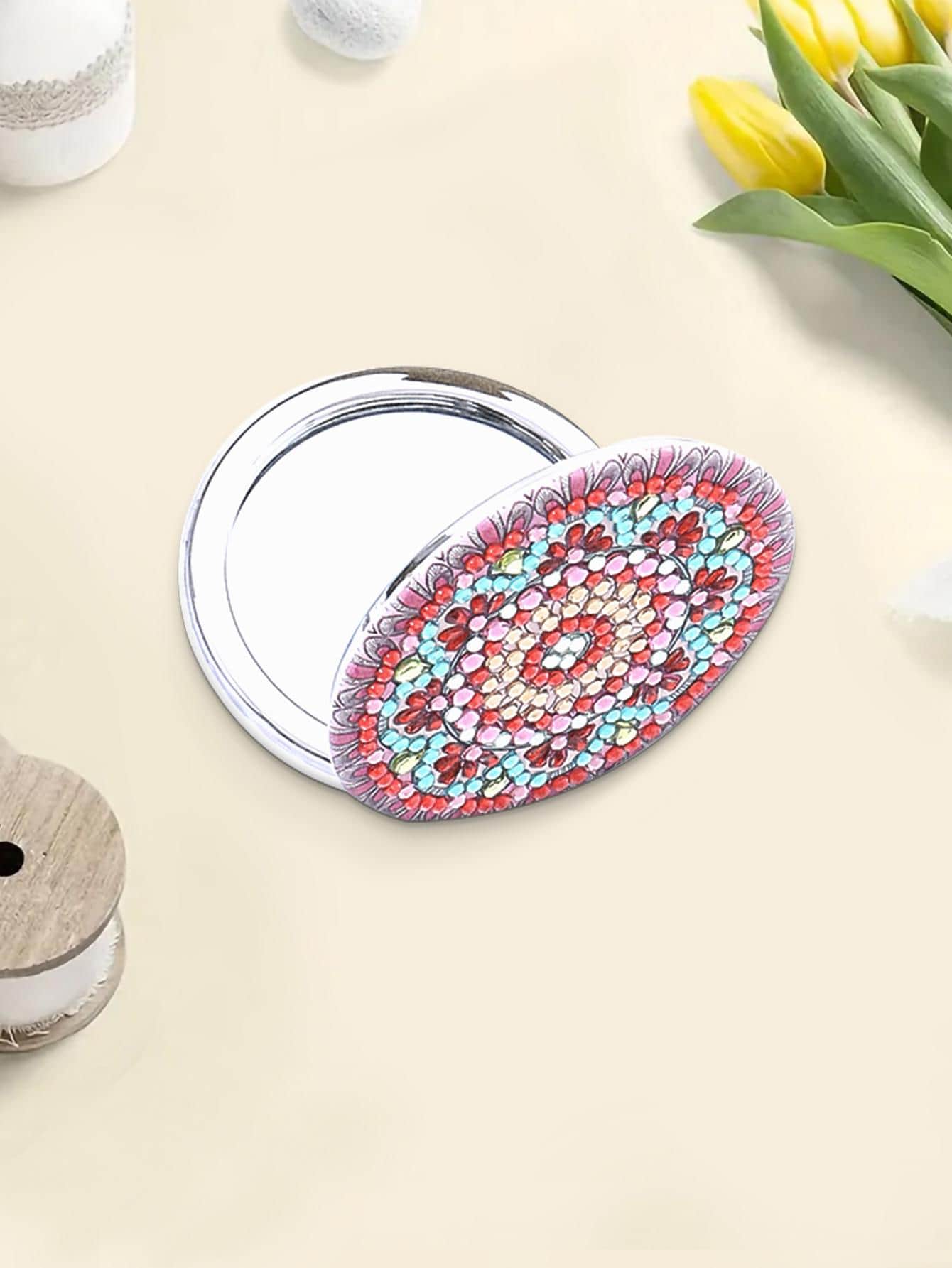 1 cái Mandala In Gương Tranh Kim Cương DIY - Nhiều màu - Xem 1