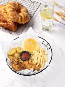 1 pieza Cesta de acero inoxidable papas fritas - Negro - Ver 3