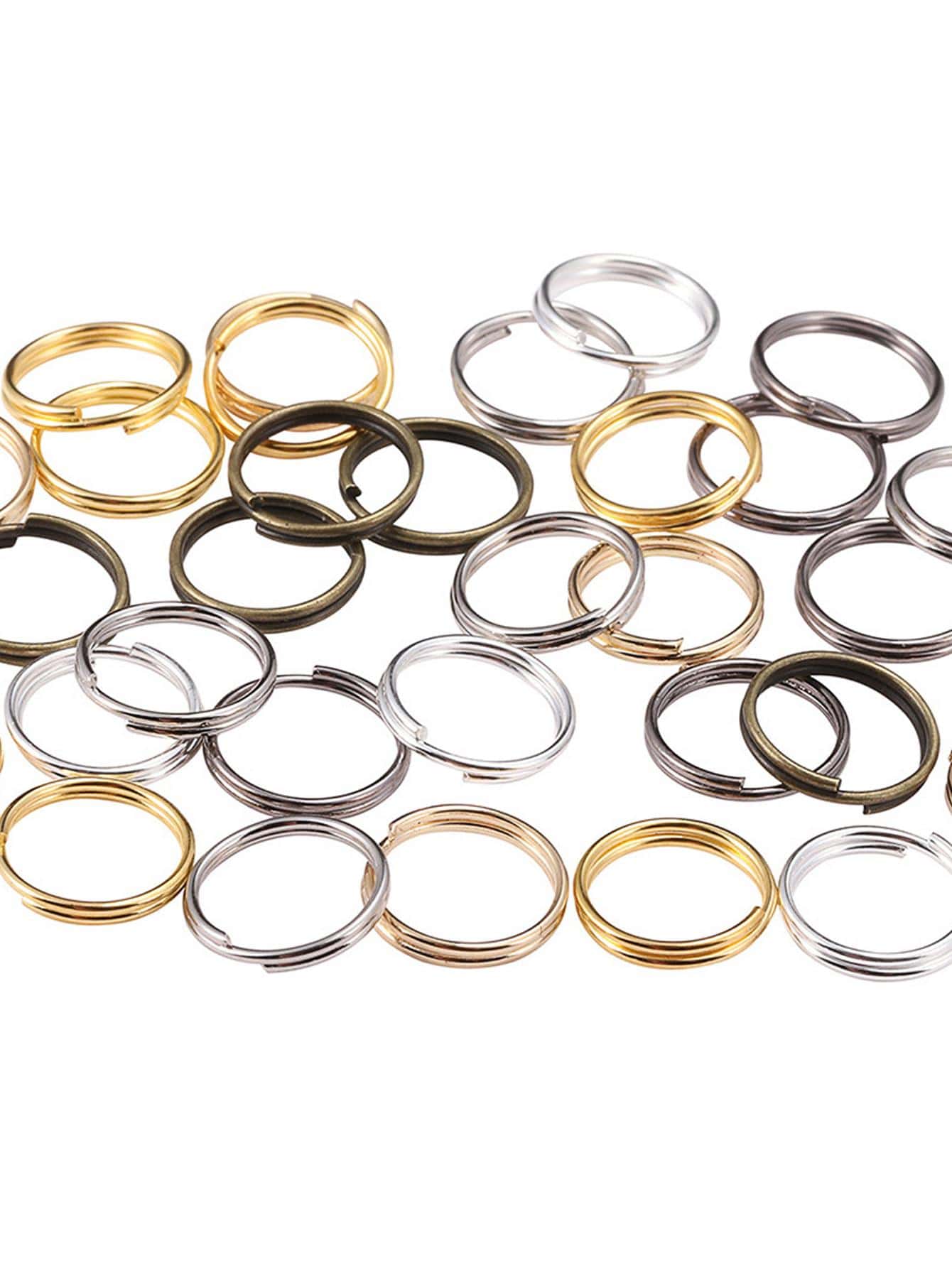 50-200 piezas/set de anillos abiertos de 4-20mm, bucles dobles, conectores de anillos divididos de Color dorado para fabricación de joyas, suministros, accesorios DIY - Multicolor - Ver 1