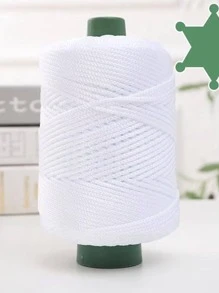 1 cuộn sợi Màu Trơn Hàng Ngày Sợi Đan Polyamide Cho Tự Làm Tay Nón Len Giày Móc Giỏ - trắng - Xem 1