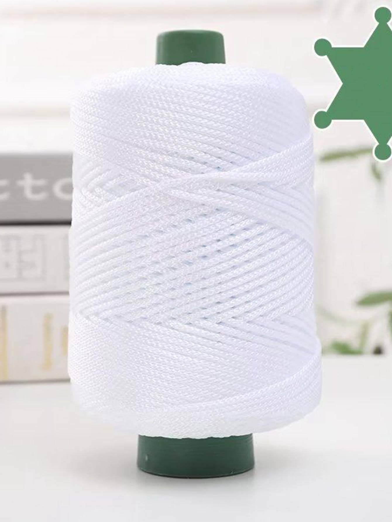 1 cuộn sợi Màu Trơn Hàng Ngày Sợi Đan Polyamide Cho Tự Làm Tay Nón Len Giày Móc Giỏ - trắng - Xem 1