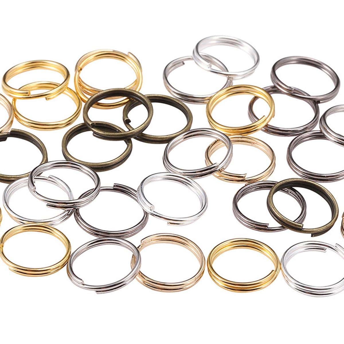 50-200Pcs/Set 4-20mm Open Jump Rings Double Loops Gold Color Split Rings Connectors For Jewelry Making Supplies DIY Accessory