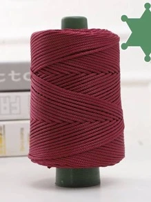 1卷素色日常針織紗手工編織帽鞋勾織籃子 - 酒紅色 - 查看 1