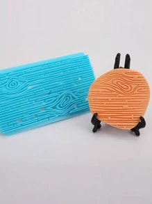 1pc Wooden Pattern Cookie Mold - Blue - View 3
