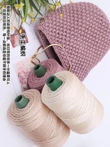 1roll DIY Braided Rope, Modern Solid Color Polyamide DIY Yarn For Sewing - Hot Pink - View 5