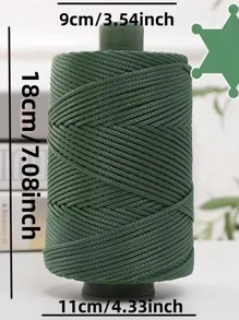 1skein Solid Color Yarn, Daily Polyamide Knitting Yarn For DIY Hand Knitted Hat Shoes Crochet Basket - Brown - View 2