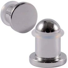 1 PAR de dilatadores de oreja con superficie de espejo, cilíndricos, de acero inoxidable, expansores de oreja, estiramiento simple de oreja en incrementos de 0.5mm, joyería de perforación corporal de 1mm-10mm para mujeres - Plateado - Ver 7