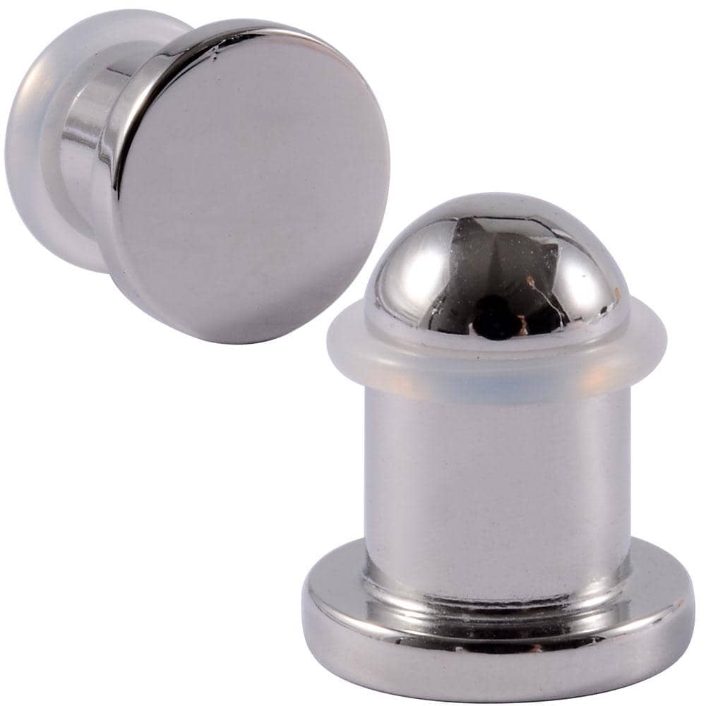 1 PAR de dilatadores de oreja con superficie de espejo, cilíndricos, de acero inoxidable, expansores de oreja, estiramiento simple de oreja en incrementos de 0.5mm, joyería de perforación corporal de 1mm-10mm para mujeres - Plateado - Añade 7