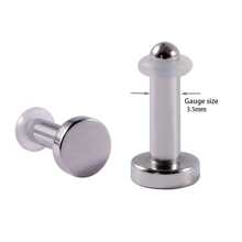 1 PAR de dilatadores de oreja con superficie de espejo, cilíndricos, de acero inoxidable, expansores de oreja, estiramiento simple de oreja en incrementos de 0.5mm, joyería de perforación corporal de 1mm-10mm para mujeres - Plateado - Ver 5