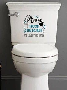 1PC Khẩu Hiệu Đồ Họa Nắp Bồn Cầu Decal - Nhiều màu - Xem 2