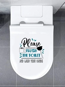 1PC Khẩu Hiệu Đồ Họa Nắp Bồn Cầu Decal - Nhiều màu - Xem 7