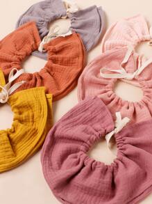 6入組嬰兒素色雙層可調節織物圍兜適用於日常使用 - 粉色 - 查看 3