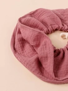 6入組嬰兒素色雙層可調節織物圍兜適用於日常使用 - 粉色 - 查看 2