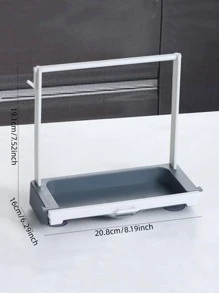 1pc Household Sink Drain Storage Rack, Garbage Storage Filter Rack, Food Residue Filter Rack, Under-Sink Organizers, Kitchen Accessories - Grey - View 2