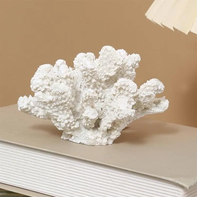 1pc Porcelain Decoration Craft, Creative Solid Color Coral Design Decorative Object For Home Decor Best Gifts Birthday Graduation