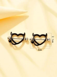 2 Cái/bộ Ngộ Nghĩnh Hợp Kim Kẽm Trang Trí Trái Tim Vòng Núm Vú Cho Nữ Cho Món Quà Hẹn Hò - Nhiều màu - Xem 3