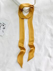 1 件女士长款黄色纯丝围巾，带流苏，适合日常佩戴 - 薑色 - 查看 4