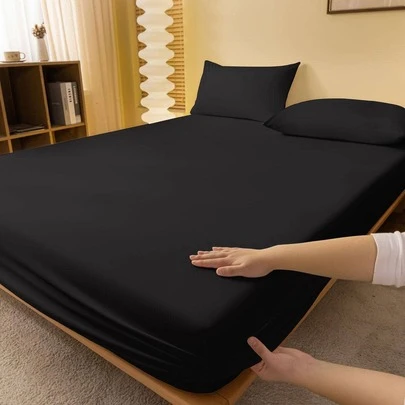 Miękkie i oddychające prześcieradło z gumką, minimalityczne prześcieradło, ścielenie łóżka, różowa ochrona materaca, biała pościel, podwójne łóżko/queen/extra large (poduszka i poszewki na poduszki nie są w zestawie), 1 szt.