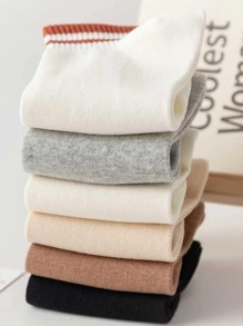 5双装女士双色休闲踝袜，适合日常装饰 - 彩色 - 查看 3