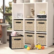 6 Pack Fabric Storage Cubes with Handle, Foldable 13x13 Inch Large Cube Storage Bins, Storage Baskets for Shelves, Storage Boxes for Organizing Closet Bins,Black - màu đen - Xem 6
