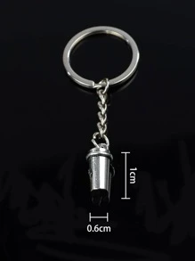 1pc Unisex Coffee Cup Decor Móc khóa thời trang để làm quà tặng - Màu Bạc Cổ - Xem 4