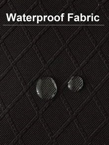 1入組幾何樣式防水彈力椅座套 - 黑色 - 查看 2