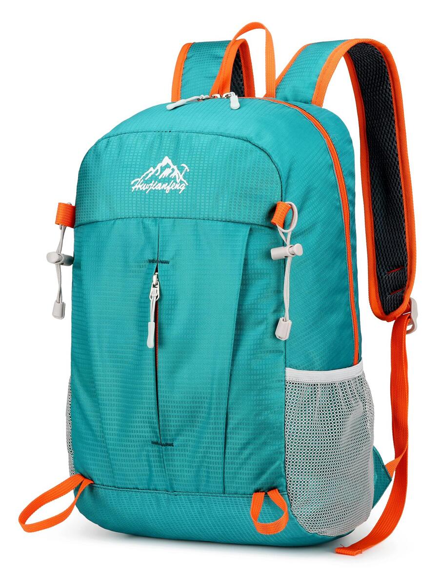 Hwjianfeng 1pc Waterproof Letter Graphic Green Polyamide Portable Camping Bag - Green - View 1