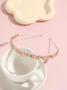 1 Nữ Trái Tim & Trang Trí Ngọc Trai Giả Băng Đô Phong Cách Ngọt Ngào - Hoa hồng vàng - Xem 1