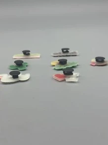 7入組卡通字母和愛心圖案鞋時尚適用於洞洞鞋 - 彩色 - 查看 4