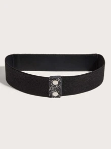 1 pieza Cinturón casual elástico con decoración de lentejuelas para mujer, para decorar vestidos, estilo bohemio, para el Día de San Valentín, verano, escuela