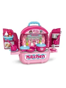 86 piezas Niños cocina Mochila Set juguete - Azul - Ver 7