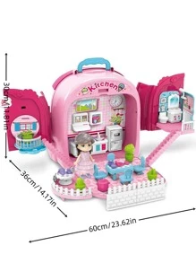 86 piezas Niños cocina Mochila Set juguete - Azul - Ver 8