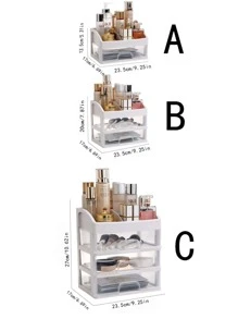 1 Hộp PP Công Suất Lớn Nhiều Lớp Hộp Trang Điểm, Hộp Mỹ Phẩm Trong Suốt Tối Giản, Dành Cho Gia Đình - Trong sáng - Xem 2