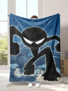 1入組人像圖案毯子 - 彩色 - 查看 2