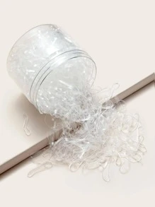 1000入組實色無縫一次性彈性髮圈，極具彈性，不損害頭髮，適用於盤辮或鬢馬尾