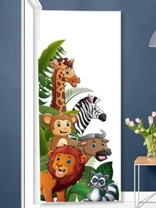 2 piezas Pegatinas de pared con patrón de animales de dibujos animados, pegatinas, vinilos decorativos para decoración del hogar, artículos decorativos para la primavera que refrescan su hogar, pegatinas decorativas para ramas