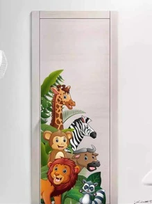 2 piezas Pegatinas de pared con patrón de animales de dibujos animados, pegatinas, vinilos decorativos para decoración del hogar, artículos decorativos para la primavera que refrescan su hogar, pegatinas decorativas para ramas