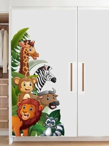2 piezas Pegatinas de pared con patrón de animales de dibujos animados, pegatinas, vinilos decorativos para decoración del hogar, artículos decorativos para la primavera que refrescan su hogar, pegatinas decorativas para ramas