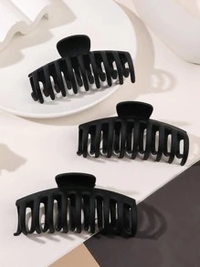 3pcs Women Solid Claw Design Casual Hair Claw For Daily Life,Hair Accessories,Claw Clips,Hair Jaw Clip,Hair Clutch